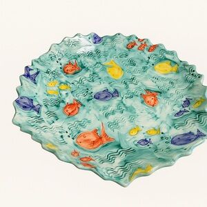 Colorful Fish Patterned Ceramic Plate